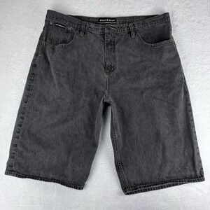 Rocawear  Authentic Men's Jean Shorts‎ 42 Black Denim Hip Hop Wide Leg 90's